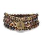 108 Mala Beads Bracelet Necklace with Yoga Symbol Buddha Charm – Gold-Plated Meditation Jewelry, Healing Stone, Ideal Spiritual Gift for Yoga & Meditation - style: Brown Tiger Eye