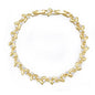 Bracelet for Women 14K Gold Plated Dainty Chain Simple Jewelry - style: Crystal Leaf Tennis