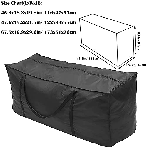 Outdoor Cushion Storage Bag 210D Christmas Tree Pillow Storage Organizer Bags Large Capacity Chair Cushions Covers for Patio Furniture (M: 47.6x15.2x21.5in) - size: M: 47.6x15.2x21.5in