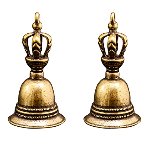 Meditation Healing Spiritual Bell 2Pcs Hand Hand held Bell Buddhist Charm