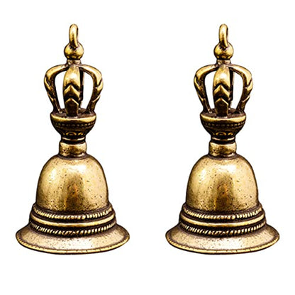 Meditation Healing Spiritual Bell 2Pcs Hand Hand held Bell Buddhist Charm