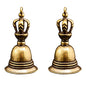 Meditation Healing Spiritual Bell 2Pcs Hand Hand held Bell Buddhist Charm