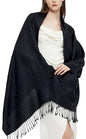 Pashmina Shawl Wrap with Ethnic Paisley Two Tone Jacquard Scarf for Women - color: Paisley-black