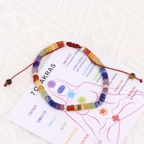 HUTIMY Chakra Bracelets for Women Jewelry Ornament Spiritual 7 Chakras Healing Crystals Gifts Meditation Bracelet