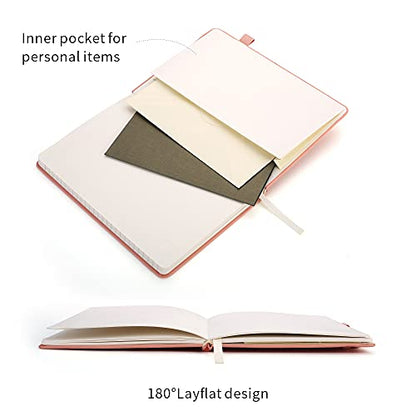 Lined Journal Notebooks with Pen Loop, Hardcover Notebook Journal for Work, 100Gsm Premium Thick Paper with Inner Pocket, Medium 5.7''''x8.4'''', ?Pink, Ruled, 1 Pack - color: Pink