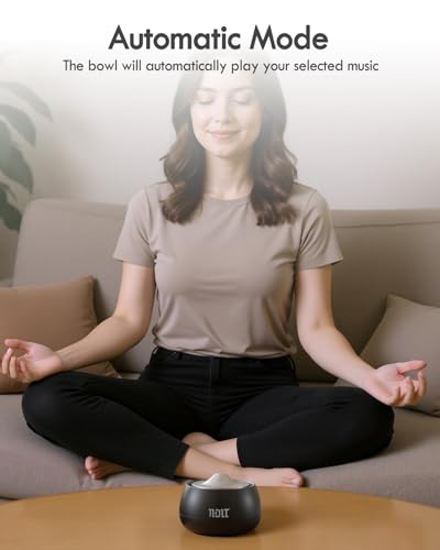 Portable Electronic Tibetan Singing Bowl, 8 Healing Frequencies (396-963Hz), Auto/Manual Mode, Vibration & Timer - USB-C Rechargeable Meditation Device for Yoga, Relaxation, Reiki, Best Gift Choice