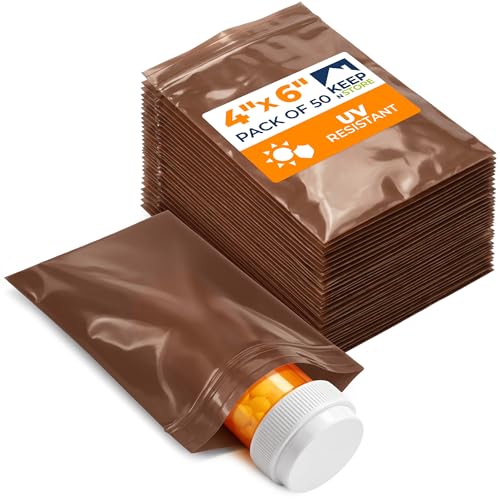 4"x 6" UV Protective Amber Zip Bags, Pack of 50 - Resealable Light-Blocking Plastic Bags for Packaging Light-Sensitive Products, Heavy Duty 3 mil Thick, Moisture Resistant Storage - size: 4"W x 6"L, style: Pack of 50