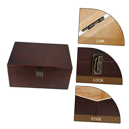 TOPPERFUN Sundries Storage Box Retro Wooden Organizer for Jewelry Items Decor Multi-functional Holder for Desktop Use