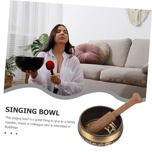 Singing Bowl Flat Bottom Meditation Bowl Meditation Set Decorative Style