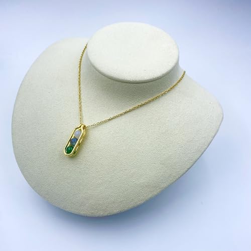 Natural Crystal Necklace Gift for New Beginnings, Crystals and Healing Stones Necklace for Anxiety Relief, Encourage Gift For Women, Mum, Natural Genuine Gemstone, Cheer Up - color: Gold, style: New Beginnings