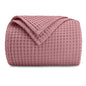 Comfy Cubs 100% Cotton Waffle Weave Throw Blanket Breathable Skin-Friendly Soft Lightweight Blankets - Perfect Warm Textured Blanket Layer - Size for Couch Bed & Sofa (Mauve, 50" X 60") - color: Mauve, size: 50" X 60"