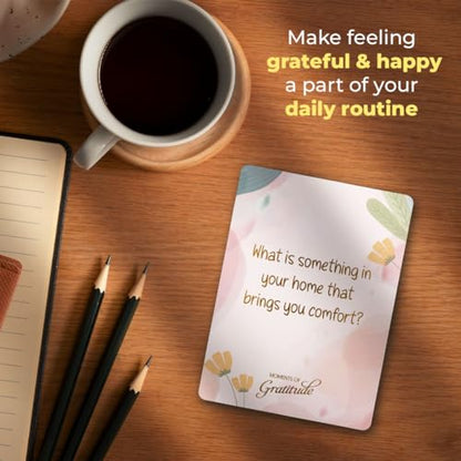 ThinkPsych Moments of Gratitude Cards | 52 Daily Questions for Mindfulness & Self-Reflection | Positive Psychology Self-Care Deck | Teens & Adults Gift | Gratitude Journal Ideas