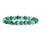 Justinstones Gem Semi Precious Gemstone 8mm Round Beads Stretch Bracelet 7 Inch Unisex - color: Green Banded Agate