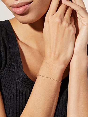 WEARON Gold Bracelet for Women 14K Gold Plated Snake Herringbone Figaro Cuban Bead Paperclip Cable Box Chain Simple Jewelry - style: Multi-Circle Bracelet