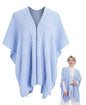 MissShorthair Knit Shawl Wraps for Women Boho Crochet Shawls Cape Open Front Cardigan - color: Blue