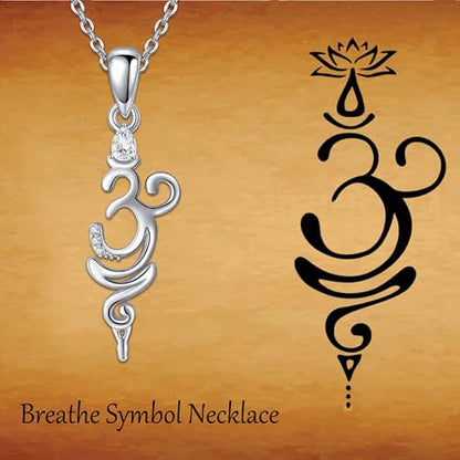 Sterling Silver S925 Om/AA Necklace Sobriety Gifts for Women Christmas Gift - style: Om