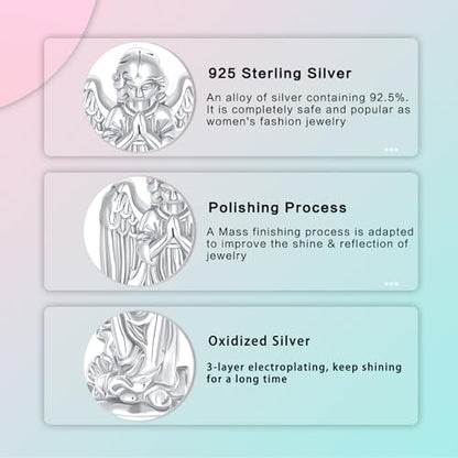 Prayer Cross Elephant Airplane Suitcase Charm 925 Sterling Silver Charms fits for Bracelets Necklace Pendant Bead Charms Jewelry Gift for Women Family - color: Prayer Angel Charm