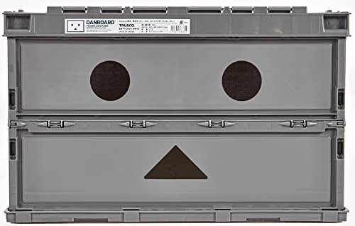 Trusco Nakayama Trusco Danbo Thin Folding Container, 11.8 gal (50 L), With Locking Lid, Gray TR-C50B-A-DNB-GY Storage Box - color: d)Gray, style: Locking lid included