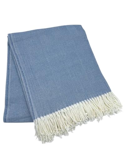 Alashan Cotton Acrylic Adirondack Herringbone Woven Throw (Dusk) - color: Dusk