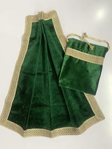 SMMS Spiritual Velvet Table Cloth Altar Tarot Spread (Green, Small- 46cm*46cm/ 18inch*18inch) - color: Green, size: Small- 46cm*46cm/ 18inch*18inch
