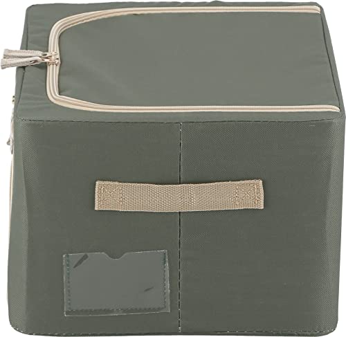 Fuji Boeki 63512 Storage Box, Width 15.4 x Depth 11.4 x Height 7.9 inches (39 x 29 x 20 cm), Green, 5.6 gal (22 L), with Small Window, Stackable - color: Green, size: 22L