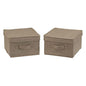 Household Essentials Medium Fabric Storage Bins with Lids, Latte, Set of 2