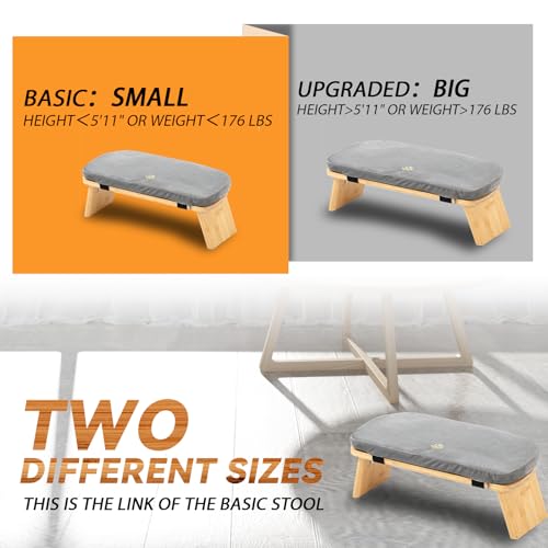 Meditation Bench, Bamboo Meditation Stool, Folding Kneeling Meditation Bench, Seiza Prayer Bench, Prayer Bench with Meditation Cushion, Kneeling Stool (Grey)