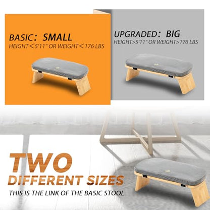 Meditation Bench, Bamboo Meditation Stool, Folding Kneeling Meditation Bench, Seiza Prayer Bench, Prayer Bench with Meditation Cushion, Kneeling Stool (Grey)