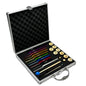 10-Piece Complete Solfeggio Tuning Fork Set with Case - 174Hz-963Hz & 432Hz - Professional Healing Kit with Mallets, Wooden & Metal Bases for Therapy, Meditation, Yoga - size: Solfeggio 10 set Multicolour