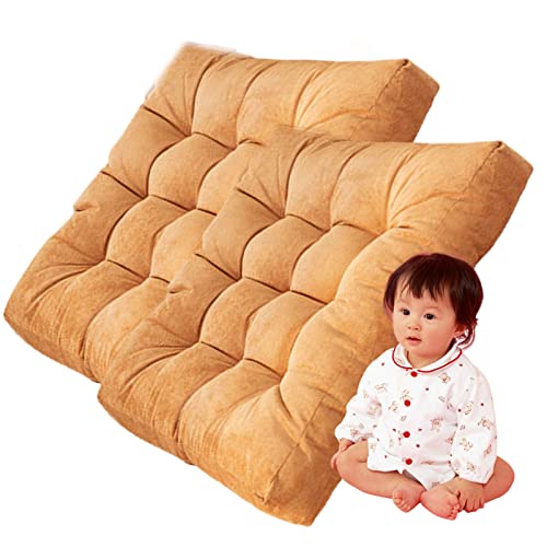 Square Meditation Pillow for Seating on Floor,Solid Thicken Futon Pillow Seat Floor Cushion for Yoga Corduroy Chair Pad (Orange 55cm/22in(Set of 2)) - color: Orange, size: 55cm/22in(Set of 2)
