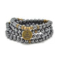 108 Mala Beads Bracelet Necklace with Yoga Symbol Buddha Charm – Gold-Plated Meditation Jewelry, Healing Stone, Ideal Spiritual Gift for Yoga & Meditation - style: Hematite