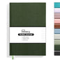 Annecy Lined Journal Notebook, Hardcover Leather Journal for Women & Men, 160 Numbered Pages, Medium 5.5" x 8.25", 100 GSM Thick Paper, Deep Green - color: Green, style: Lined