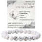 Bivei 8mm Beaded Bracelets for Women Handmade Semi Precious Natural Stone Stretch Elastic Jewelry Yoga Protection Gifts - color: Howlite - Calm & Clarity, size: Medium 6.8-7.3 inch
