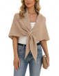 Shawl Wraps Women Pashmina Cardigan Triangle Cape Knit Shoulder Top Sweater Scarf for Fall Winter - color: 01 Light Orange