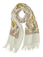 Urban CoCo Women's Embroidered Oversize Tassel Shawl Scarf Wraps for Women - color: #2-white