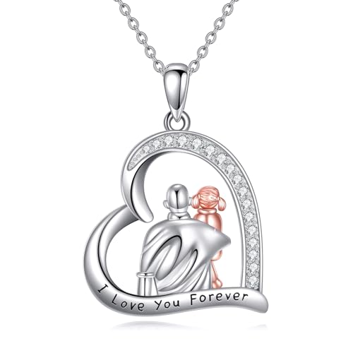 YFN Daughter Gifts from Dad 925 Sterling Silver Daughters Heart Necklace Birthday Christmas - color: Silver-Daughter Necklace
