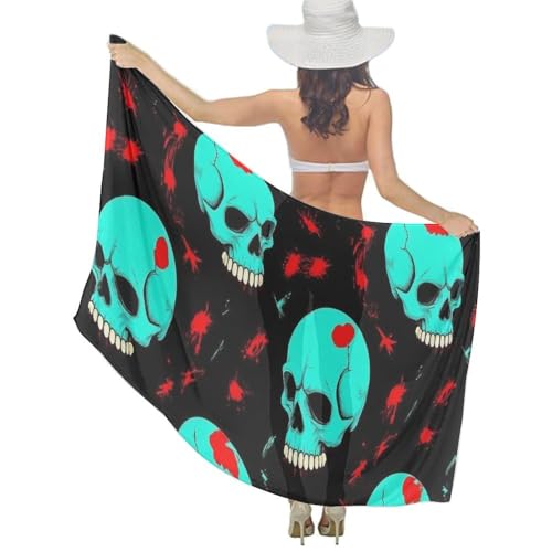 Women's Lightweight Long Scarf Thin Scarf Beach Headscarf Wimwear Bikini Wrap - color: Color632
