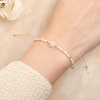 Healing Stone Colorful Beaded Bracelets for Women, Boho Adjustable Handmade Natural Stones Small Beads Friendship Outfit Accessories Jewelry Gift. - color: 0801D