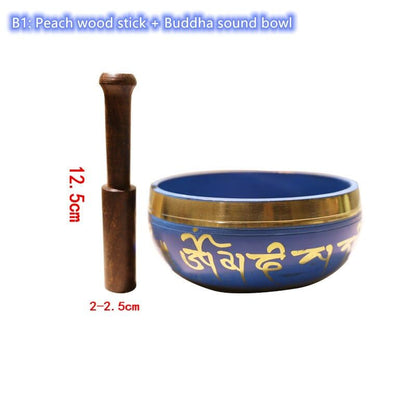 2pc 12.5cm Nepal Sound Bowl Singing Tibetan Bowl Buddhism Hand Print Yoga Meditation