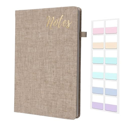 Lined Journal Notebook Linen Hardcover Ruled College Ruled Journals for Writing Note for Women Men Office School - color: Natural