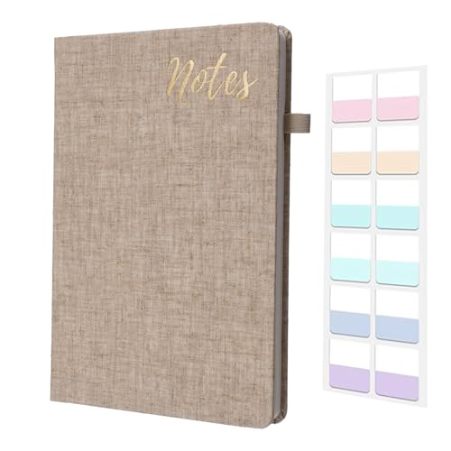 Lined Journal Notebook Linen Hardcover Ruled College Ruled Journals for Writing Note for Women Men Office School - color: Natural