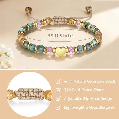 yupoxiu Inspirational Gifts for Women Birthday - Healing Natural Stone Bracelets, Thinking of You Get Well Soon Gifts for Women Friend Sister - style: K-Just Hug