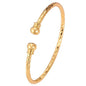 U7 Unisex Simple Cuff Bracelet 18K Real Gold Platinum Plated Fine Bracelets Fashion Jewelry Open Bangle Cuff Bracelets, Twisted or Heart Style - color: A. Basic Gold