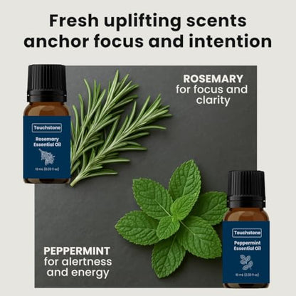 Affirmation Cards with Aromatherapy 50 Daily Motivation and Recovery-Inspired Affirmations with Wooden Stand & Magnetic Gift Box, Rosemary and Peppermint for Mindfulness and Reflection