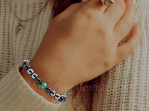 Amazing Gemstone Cancer Fighter Bracelets - Malachite Hematite Black Tourmaline Bracelet Set for Men Women Healing Crystal Gifts for Breast, Lung, Bowel, Prostate Cancer - color: Cancer Fighter