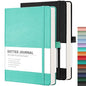 RETTACY Dotted Journal Notebook, 2-Pack, 160 Numbered Pages per Pack, A5 Medium Size (5.7'' x 8.3''), 120 GSM Thick Paper, Leather Hardcover, for Journaling, Planning, Tracking (Black & Mint) - color: Black & Mint, style: Dotted