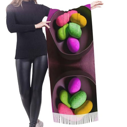 Yoga Meditation Cashmerette fringed scarf – Women's Breathable Lightweight Scarf Wrap, Long Blanket Decoration for Fall, Winter