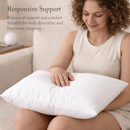 puredown® Lumbar Pillow Inserts 12 x 20 (Pack of 2, White), Filled with Feather and Down, Decorative Pillows for Couch, Home Decor - size: 12x20 Inch