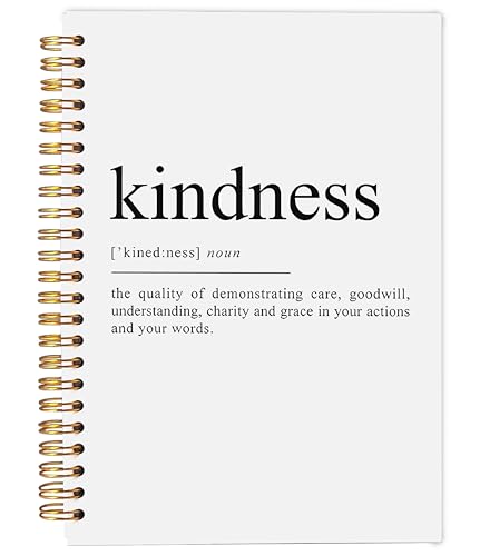 Kindness Definition Inspirational Notebook, Kindness Gifts, Motivational Journal for Women Men, Inspirational Spiral Notebooks 5.5x8.3 Inch - color: 16-explanation-notebook