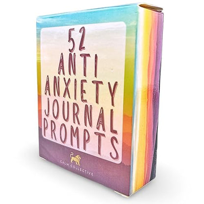 Calm Collective 52 Anti-Anxiety Journal Cards - Cognitive Behavioral Therapy (CBT) Journaling Prompts for Stress Relief, Self Care, Emotional Management, Mindfulness, & Mental Health